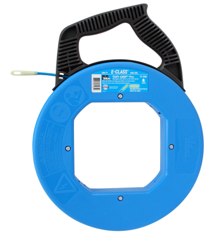 E-Class™ Fish Tape, Tuff-Grip® Pro Case, 100' w/Glow in Dark Eyelet