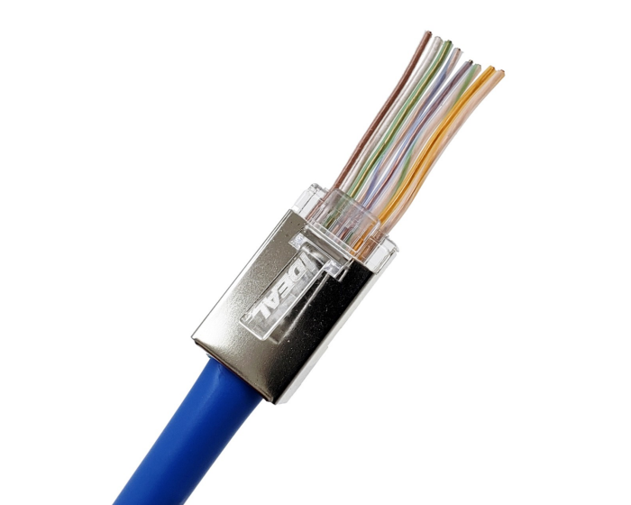 CAT5e Shielded Feed-Thru Modular Plug on Cable