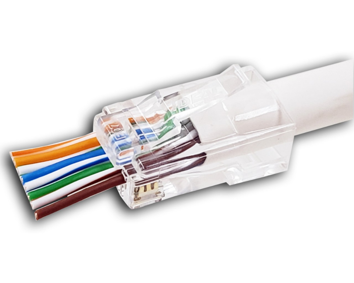 CAT6A/6 Unshielded Feed-Thru Modular Plug on Cable