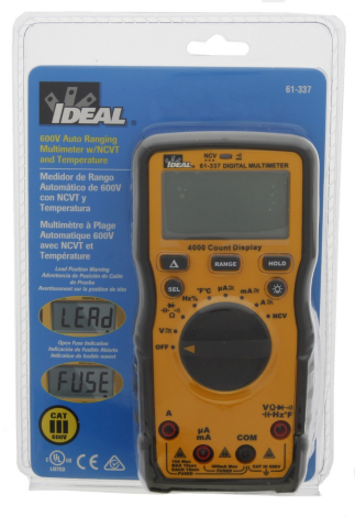 61-337 front blister packaging IDEAL Multimeter